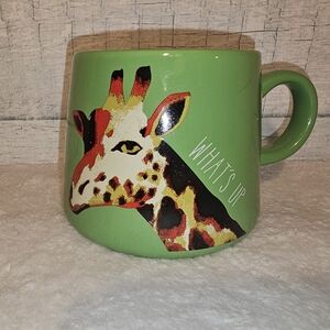 Opalhouse 16oz porcelain "What's Up" Green Giraffe Mug